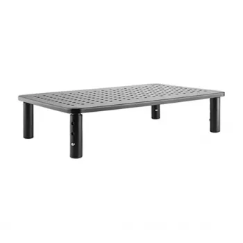 Brīvstāvošs galda monitora statīvs GEMBIRD MS-TABLE-01 — vienam displejam, 20 kg ietilpība, melns, manuāla augstuma regulēšana 100–140 mm