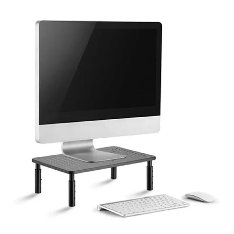 Brīvstāvošs galda monitora statīvs GEMBIRD MS-TABLE-01 — vienam displejam, 20 kg ietilpība, melns, manuāla augstuma regulēšana 100–140 mm