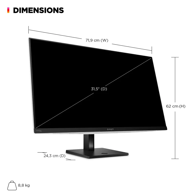 HP OMEN Transcend 31,5 collu UHD 240Hz OLED spēļu monitors - Transcend 32