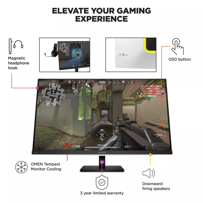 HP OMEN Transcend 31,5 collu UHD 240Hz OLED spēļu monitors - Transcend 32