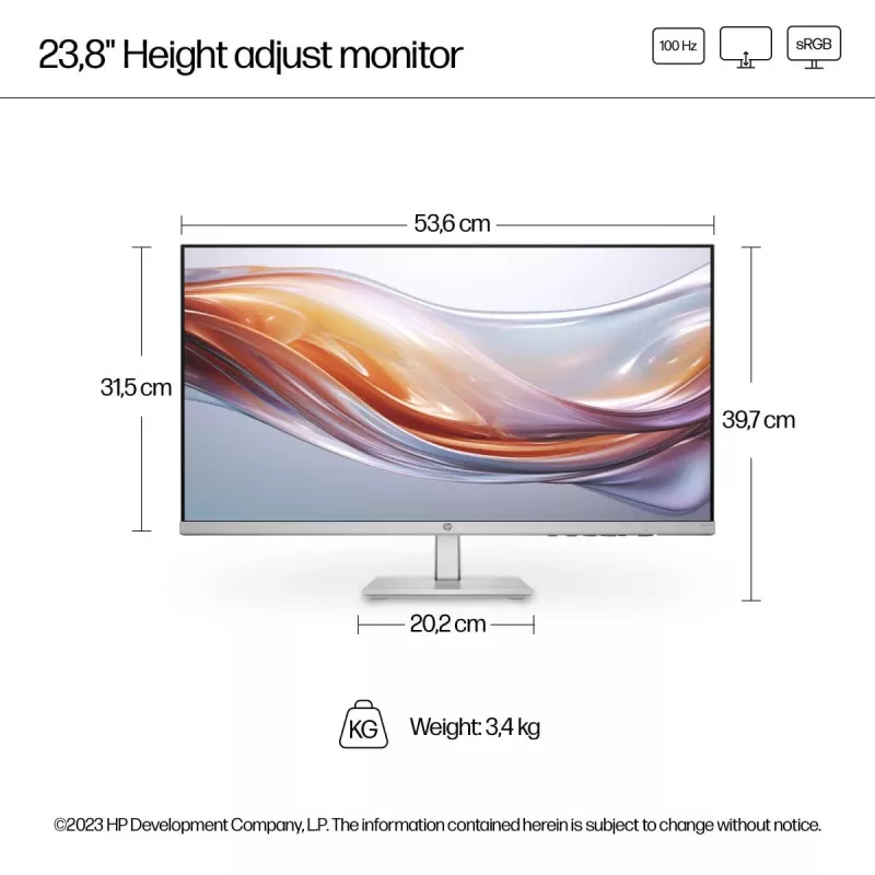HP galddatora monitors - Series 5 524sh - 24 collas - 1920x1080 (FHD) - IPS - augstuma regulēšana