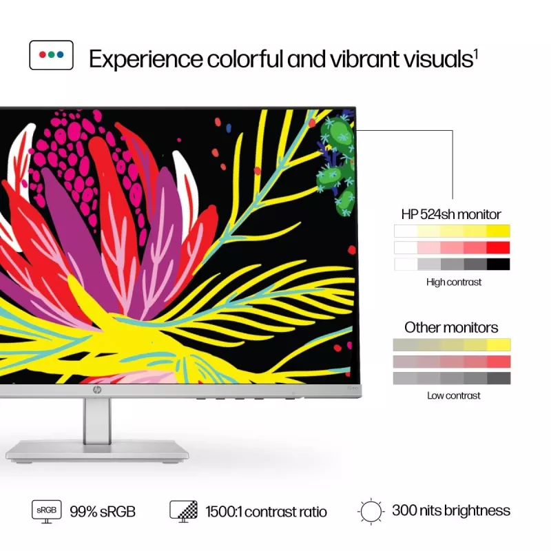 HP galddatora monitors - Series 5 524sh - 24 collas - 1920x1080 (FHD) - IPS - augstuma regulēšana
