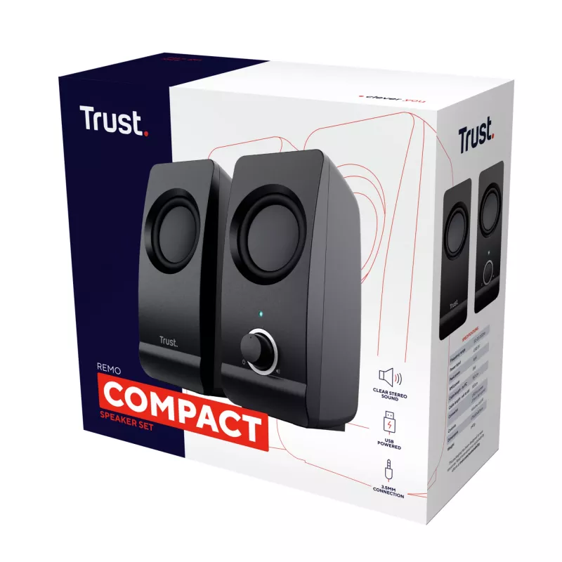 Trust Remo 2.0 1-ceļu melns vadu 8 W