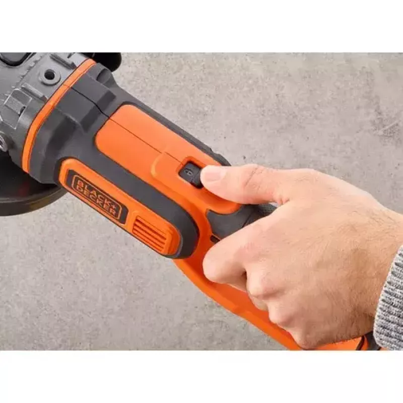 Leņķa slīpmašīna Melns & Decker BCG720N — bezvada 18V Li-Ion, 12,5 cm disks, līdz 8600 apgr./min, 3 roktura pozīcijas