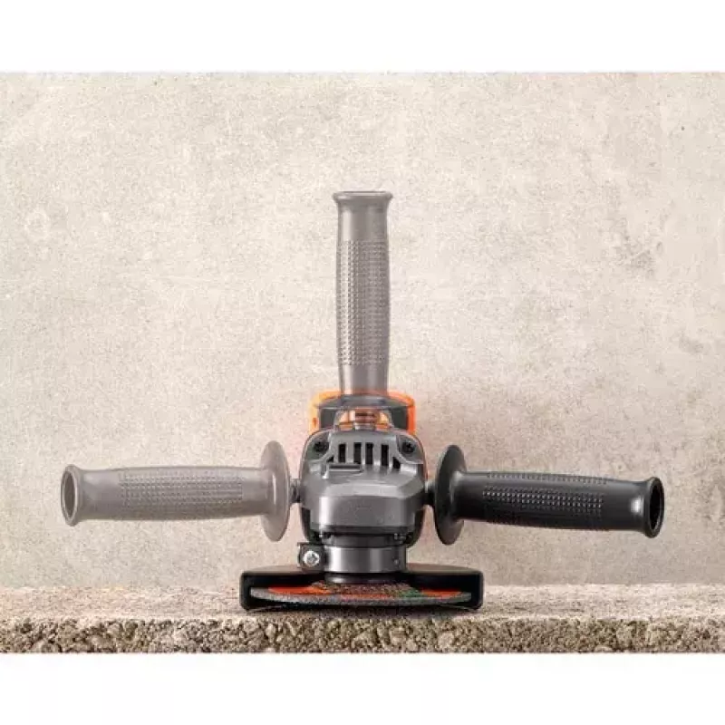 Leņķa slīpmašīna Melns & Decker BCG720N — bezvada 18V Li-Ion, 12,5 cm disks, līdz 8600 apgr./min, 3 roktura pozīcijas