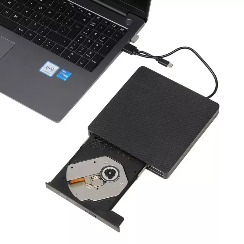 Optical Disc Drive IBOX IED03 DVD±RW USB 3.1 Gen1 (USB-C) Melns, tray, 24x CD / 8x DVD