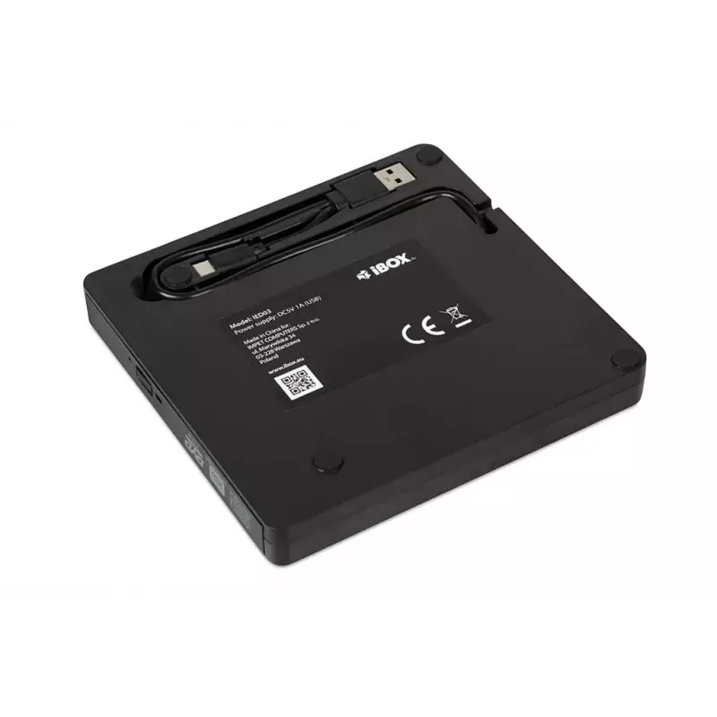 Optical Disc Drive IBOX IED03 DVD±RW USB 3.1 Gen1 (USB-C) Melns, tray, 24x CD / 8x DVD