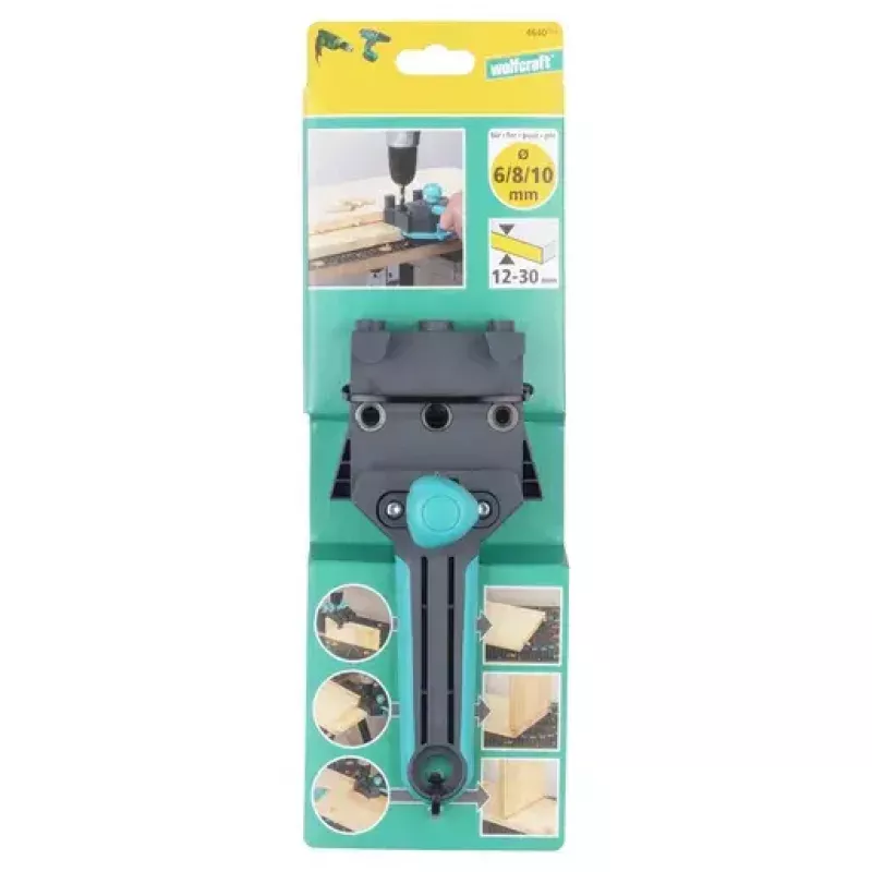 Montāžas instruments Wolfcraft Dowelmaster dībeļiem 6/8/10 mm, dēļa biezums 1,2–30 mm, plastmasa/tērauds, melns