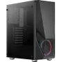 PC korpuss AEROCOOL Zauron Midi Tower Melns — Midi-Tower, sānu logs, atbalsta ATX/microATX/Mini-ITX, maks. GPU 32.5 cm, CPU dzesētāja augstums 166 mm, 2x 3.5 collu nodalījumi, 4x 2.5 collu nodalījumi