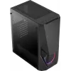 PC korpuss AEROCOOL Zauron Midi Tower Melns — Midi-Tower, sānu logs, atbalsta ATX/microATX/Mini-ITX, maks. GPU 32.5 cm, CPU dzesētāja augstums 166 mm, 2x 3.5 collu nodalījumi, 4x 2.5 collu nodalījumi