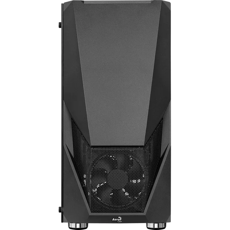 PC korpuss AEROCOOL Zauron Midi Tower Melns — Midi-Tower, sānu logs, atbalsta ATX/microATX/Mini-ITX, maks. GPU 32.5 cm, CPU dzesētāja augstums 166 mm, 2x 3.5 collu nodalījumi, 4x 2.5 collu nodalījumi