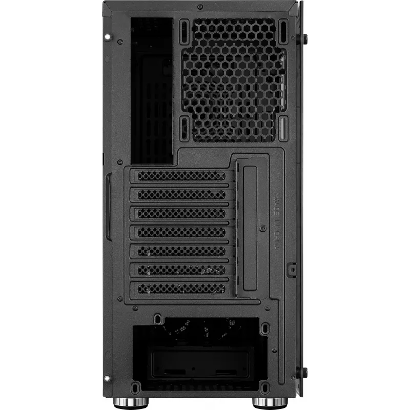 PC korpuss AEROCOOL Zauron Midi Tower Melns — Midi-Tower, sānu logs, atbalsta ATX/microATX/Mini-ITX, maks. GPU 32.5 cm, CPU dzesētāja augstums 166 mm, 2x 3.5 collu nodalījumi, 4x 2.5 collu nodalījumi