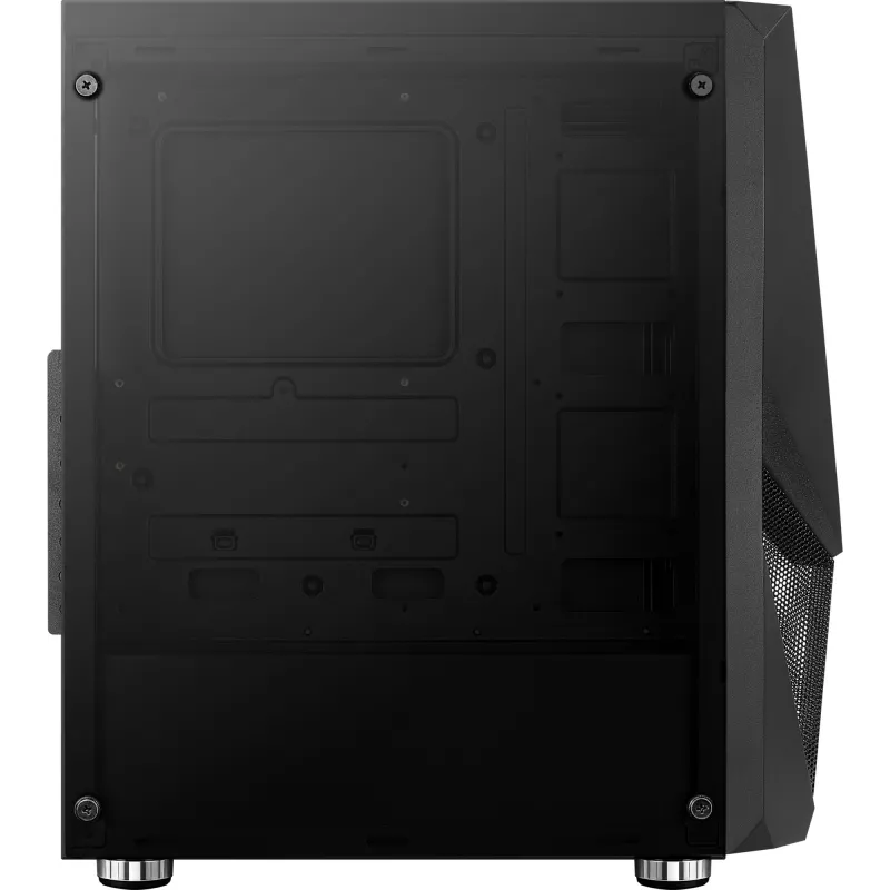 PC korpuss AEROCOOL Zauron Midi Tower Melns — Midi-Tower, sānu logs, atbalsta ATX/microATX/Mini-ITX, maks. GPU 32.5 cm, CPU dzesētāja augstums 166 mm, 2x 3.5 collu nodalījumi, 4x 2.5 collu nodalījumi