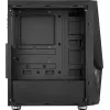 PC korpuss AEROCOOL Zauron Midi Tower Melns — Midi-Tower, sānu logs, atbalsta ATX/microATX/Mini-ITX, maks. GPU 32.5 cm, CPU dzesētāja augstums 166 mm, 2x 3.5 collu nodalījumi, 4x 2.5 collu nodalījumi