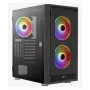PC Midi Tower korpuss AEROCOOL Graphite‑G‑BK‑v2 — Melns, ATX/Micro‑ATX/Mini‑ITX, priekšā 2×140 mm + aizmugurē 1×140 mm