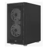PC Midi Tower korpuss AEROCOOL Graphite‑G‑BK‑v2 — Melns, ATX/Micro‑ATX/Mini‑ITX, priekšā 2×140 mm + aizmugurē 1×140 mm