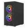 PC Midi Tower korpuss AEROCOOL Graphite‑G‑BK‑v2 — Melns, ATX/Micro‑ATX/Mini‑ITX, priekšā 2×140 mm + aizmugurē 1×140 mm