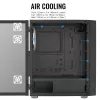 PC Midi Tower korpuss AEROCOOL Graphite‑G‑BK‑v2 — Melns, ATX/Micro‑ATX/Mini‑ITX, priekšā 2×140 mm + aizmugurē 1×140 mm