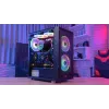 PC Midi Tower korpuss AEROCOOL Graphite‑G‑BK‑v2 — Melns, ATX/Micro‑ATX/Mini‑ITX, priekšā 2×140 mm + aizmugurē 1×140 mm