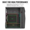 PC case AEROCOOL Raider Mini G V3 Mini-ITX / microATX, melns, sānu logs, zaļš LED, maks. GPU 285 mm, CPU dzesētājs 159 mm