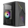PC case AEROCOOL Raider Mini G V3 Mini-ITX / microATX, melns, sānu logs, zaļš LED, maks. GPU 285 mm, CPU dzesētājs 159 mm