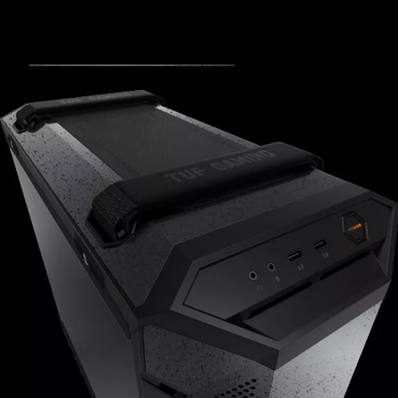 PC korpuss ASUS TUF Gaming GT501 Midi Tower — Melns, atbalsta ATX/Micro-ATX/Mini-ITX/E-ATX, 3x120 mm priekšā, 1x140 mm aizmugurē, 42 cm GPU, 18 cm CPU dzesētājs