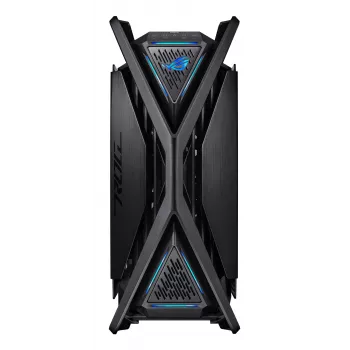 PC korpuss ASUS ROG Hyperion GR701 BTF Edition Tower — melns, rūdīts stikls, E-ATX/ATX/microATX atbalsts, 46 cm GPU, 420 mm augšējais radiators