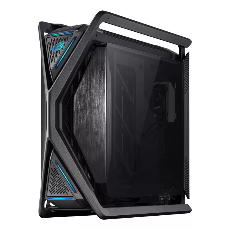 PC korpuss ASUS ROG Hyperion GR701 BTF Edition Tower — melns, rūdīts stikls, E-ATX/ATX/microATX atbalsts, 46 cm GPU, 420 mm augšējais radiators