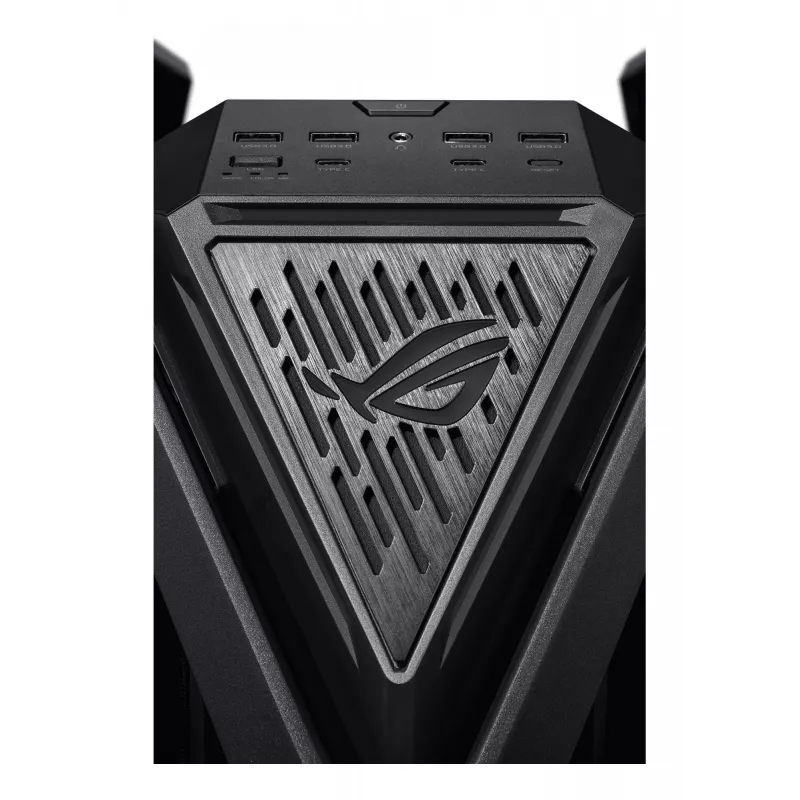 PC korpuss ASUS ROG Hyperion GR701 BTF Edition Tower — melns, rūdīts stikls, E-ATX/ATX/microATX atbalsts, 46 cm GPU, 420 mm augšējais radiators