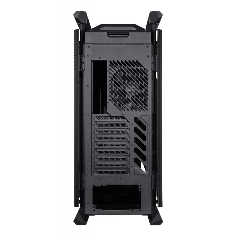 PC korpuss ASUS ROG Hyperion GR701 BTF Edition Tower — melns, rūdīts stikls, E-ATX/ATX/microATX atbalsts, 46 cm GPU, 420 mm augšējais radiators