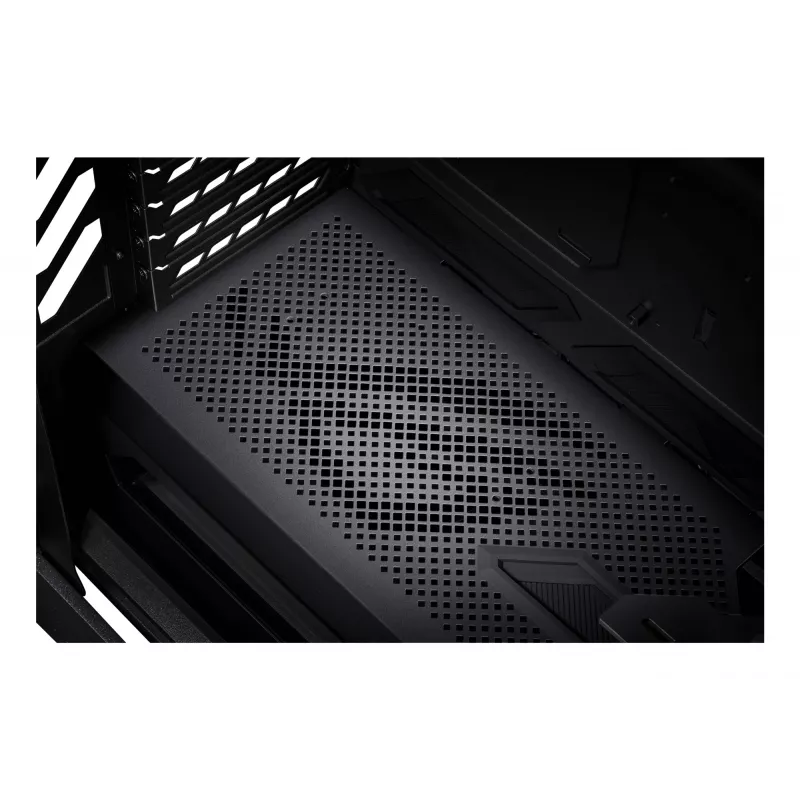 PC korpuss ASUS ROG Hyperion GR701 BTF Edition Tower — melns, rūdīts stikls, E-ATX/ATX/microATX atbalsts, 46 cm GPU, 420 mm augšējais radiators