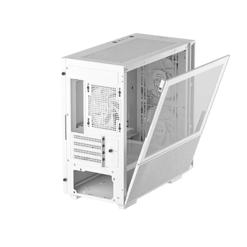 DeepCool CH360 Micro-ATX datora korpuss, rūdīts stikls, bez barošanas bloka, balts