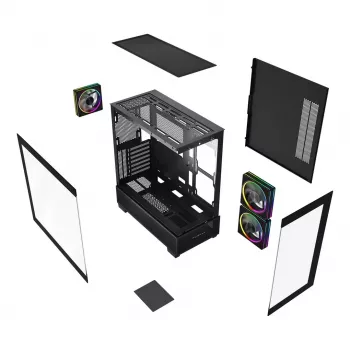 Datora korpuss GEMBIRD Fornax X550, ATX, melns