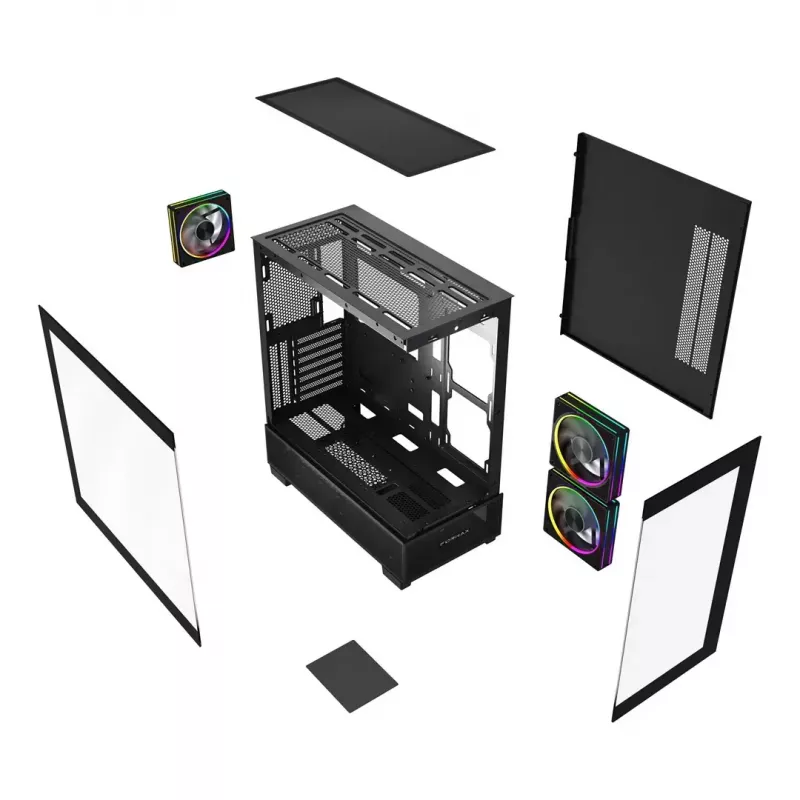 Datora korpuss GEMBIRD Fornax X550, ATX, melns