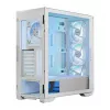 Datora korpuss MODECOM HORIZON FLOW MIDI balta — Midi-Tower, ARGB, Rūdīts stikls, micro ATX, USB-C, 3x140 mm priekšā, 1x140 mm aizmugurē, GPU līdz 400 mm, CPU dzesētāja augstums 172 mm