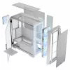 Datora korpuss MODECOM HORIZON FLOW MIDI balta — Midi-Tower, ARGB, Rūdīts stikls, micro ATX, USB-C, 3x140 mm priekšā, 1x140 mm aizmugurē, GPU līdz 400 mm, CPU dzesētāja augstums 172 mm