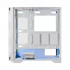 Datora korpuss MODECOM HORIZON FLOW MIDI balta — Midi-Tower, ARGB, Rūdīts stikls, micro ATX, USB-C, 3x140 mm priekšā, 1x140 mm aizmugurē, GPU līdz 400 mm, CPU dzesētāja augstums 172 mm