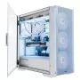 Datora korpuss MODECOM HORIZON FLOW MIDI balta — Midi-Tower, ARGB, Rūdīts stikls, micro ATX, USB-C, 3x140 mm priekšā, 1x140 mm aizmugurē, GPU līdz 400 mm, CPU dzesētāja augstums 172 mm