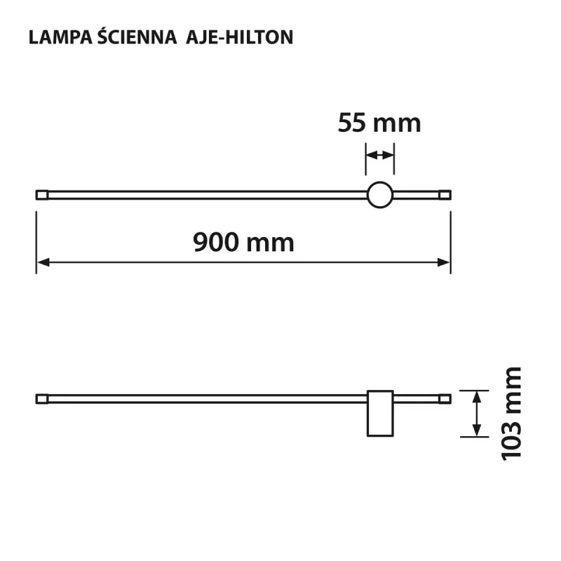 LED sienas lampa ActiveJet AJE-HILTON Patina Gold 13W 3000K 555lm 900mm Iekštelpām CRI80