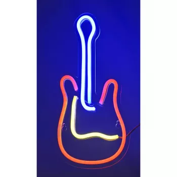 LED neona izkārtne ActiveJet AJE-NEON GUITAR daudzkrāsu USB 5V, 240×176×20 mm, virsmas montāža