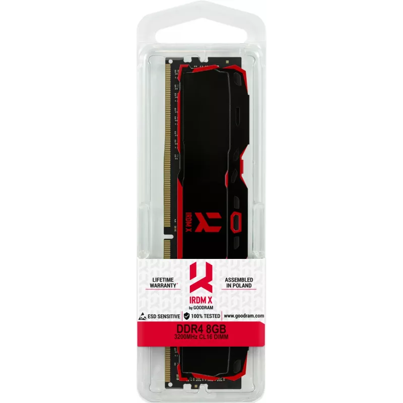 Galddatora DDR4 atmiņas modulis GOODRAM IRDM X 8GB 3200MHz 288-pin DIMM melns