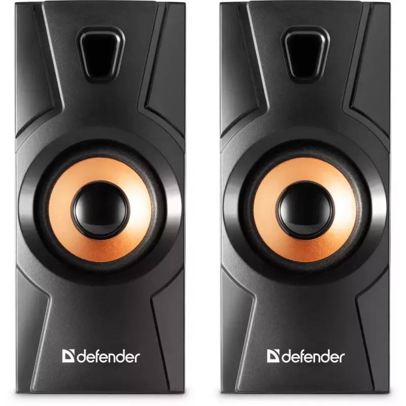 Vadu darbvirsmas skaļruņi DEFENDER Aurora S8 — 2.0, 8 W RMS, USB barošana, 3.5 mm, melna
