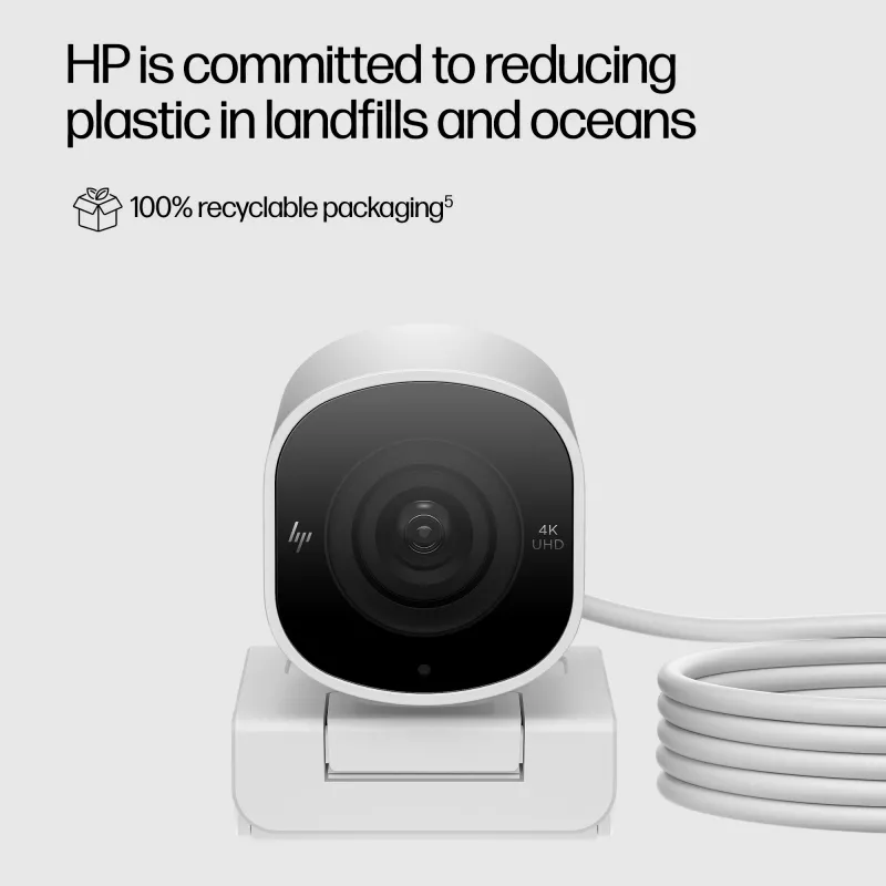 HP 960 4K straumēšanas tīmekļa kamera, 8 MP, 3840 x 2160 pikseļi, 4K Ultra HD, 30 kadri/s, 5x, Mājām