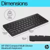 HP 350 Compact Multi-Device Bluetooth tastatūra, bezvadu, Bluetooth, mehāniska, QWERTY, melna