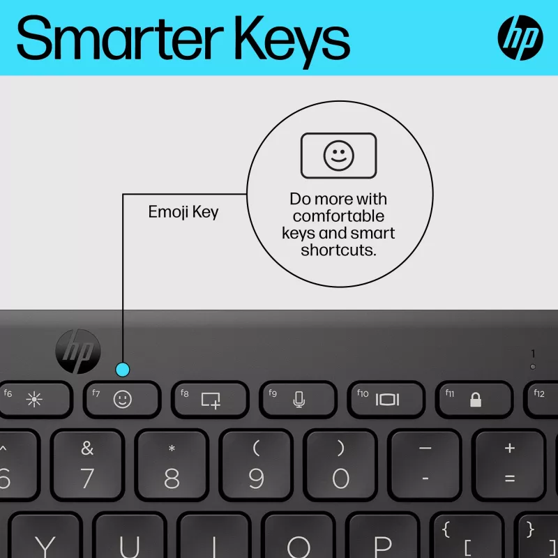 HP 350 Compact Multi-Device Bluetooth tastatūra, bezvadu, Bluetooth, mehāniska, QWERTY, melna
