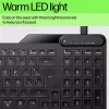 HP 400 aizmugurē izgaismota vadu tastatūra, pilnā izmērā (100%), vadu, USB, mehāniska, QWERTY, melna