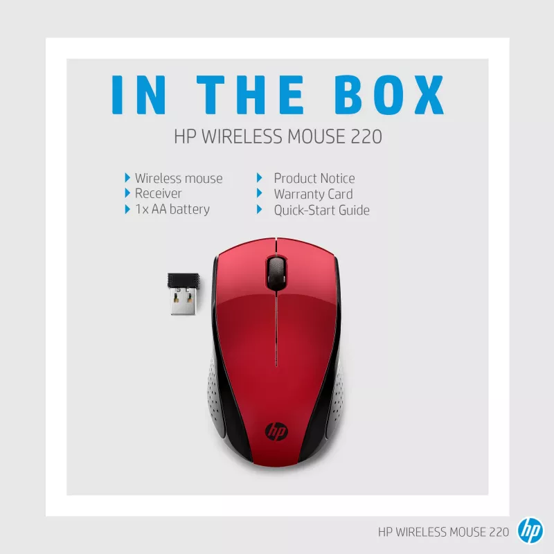HP Wireless pele 220 (Saulrieta sarkans)