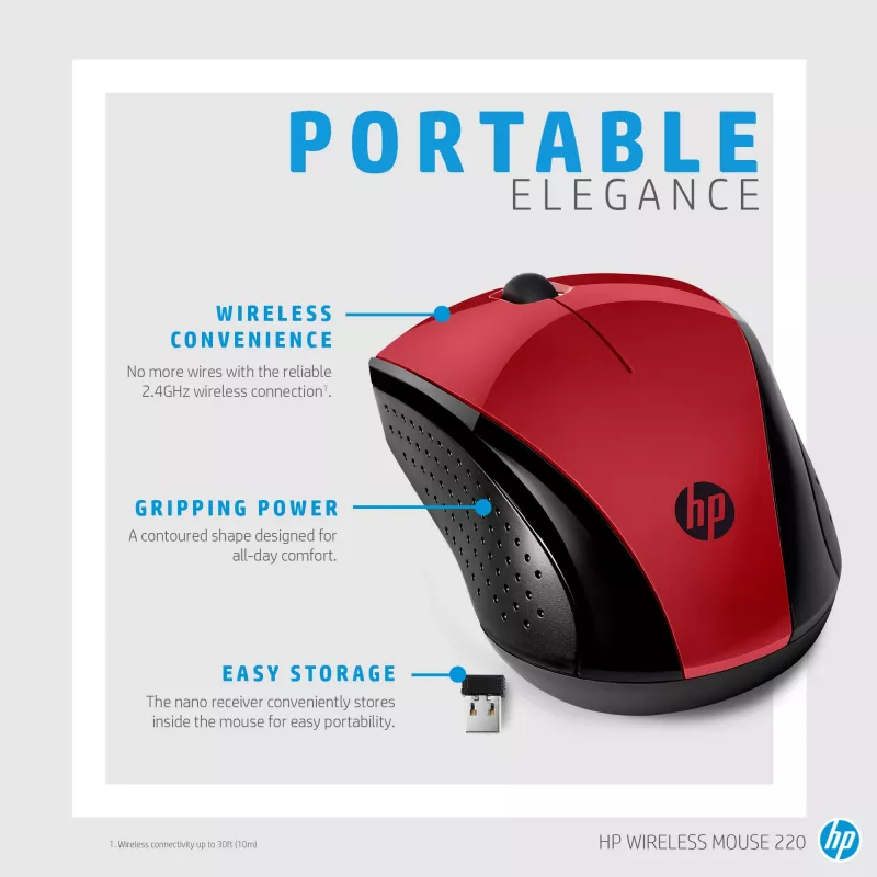 HP Wireless pele 220 (Saulrieta sarkans)