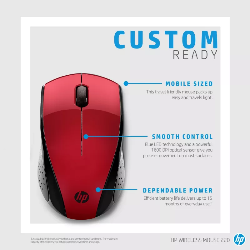 HP Wireless pele 220 (Saulrieta sarkans)