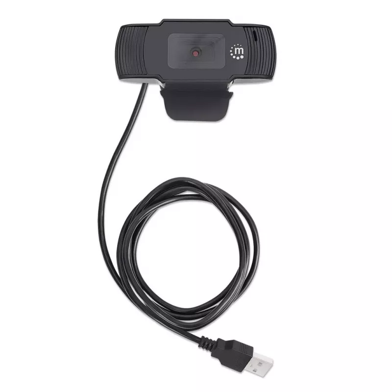 Manhattan USB tīmekļa kamera, divi megapikseļi (izpārdošanas cena), 1080p Full HD, USB-A, integrēts mikrofons, regulējama klipša pamatne, 30 kadri sekundē, melna, trīs gadu garantija, kaste